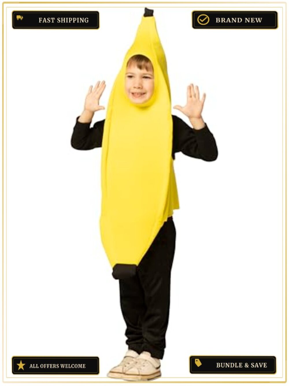 Lightweight Banana Costume Tunic Toddler 3-4T Kids